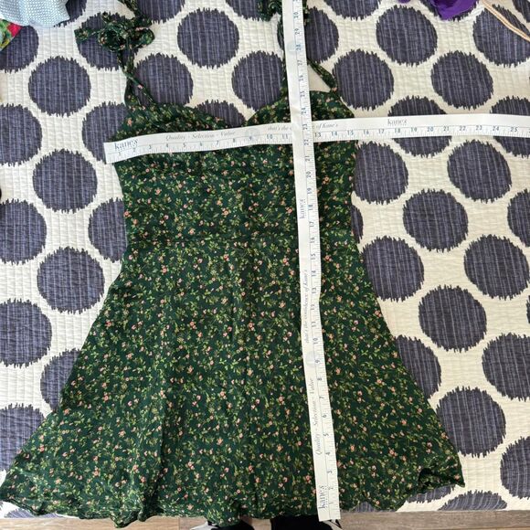 Reformation Green Floral Mini Dress Women’s Size 8 Romantic Cottagecore - Picture 8 of 8
